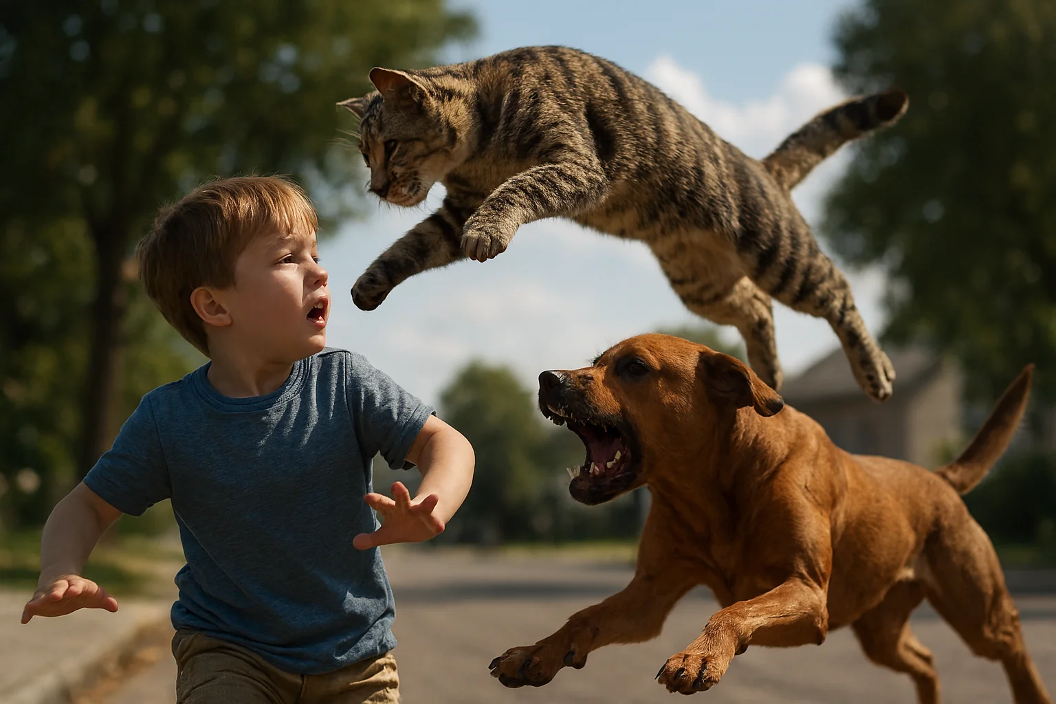 История кота, который спас ребёнка от собаки