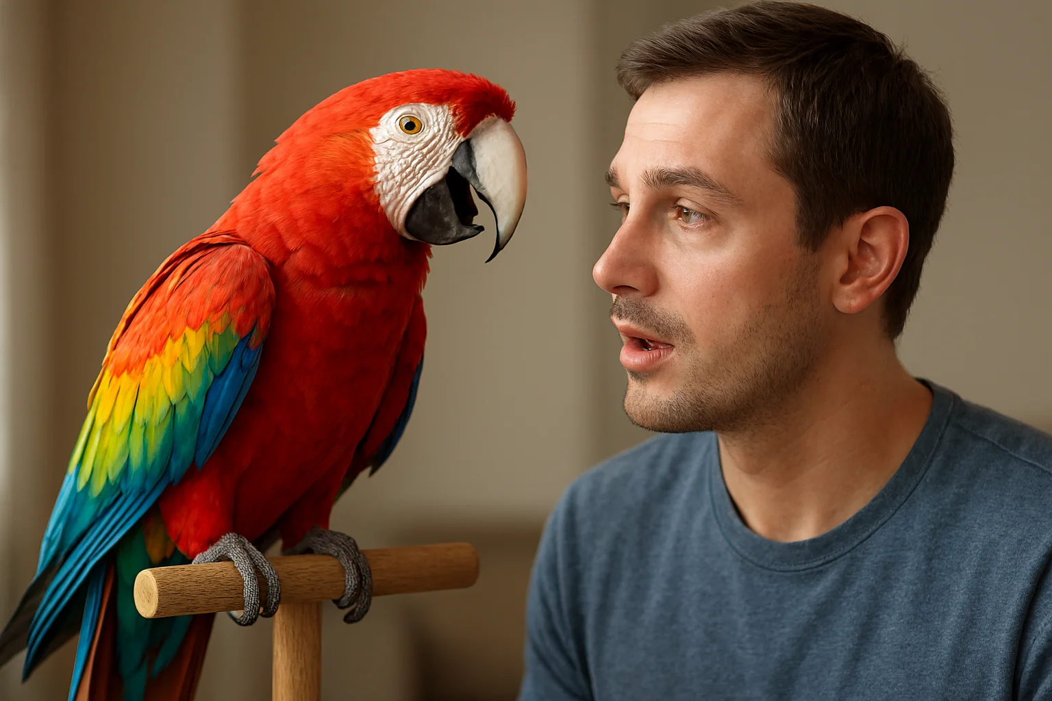 Как попугаи учатся подражать человеческой речи