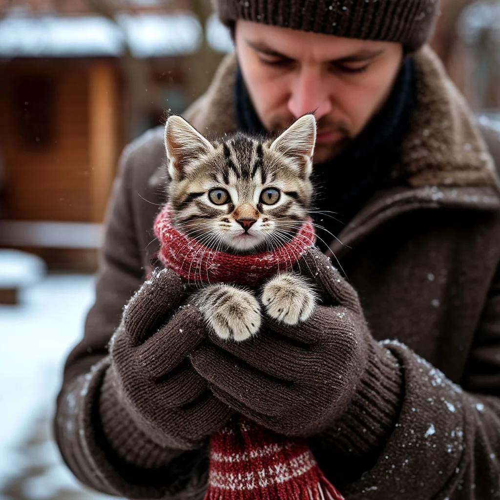 Спасение котёнка зимой: что делать 