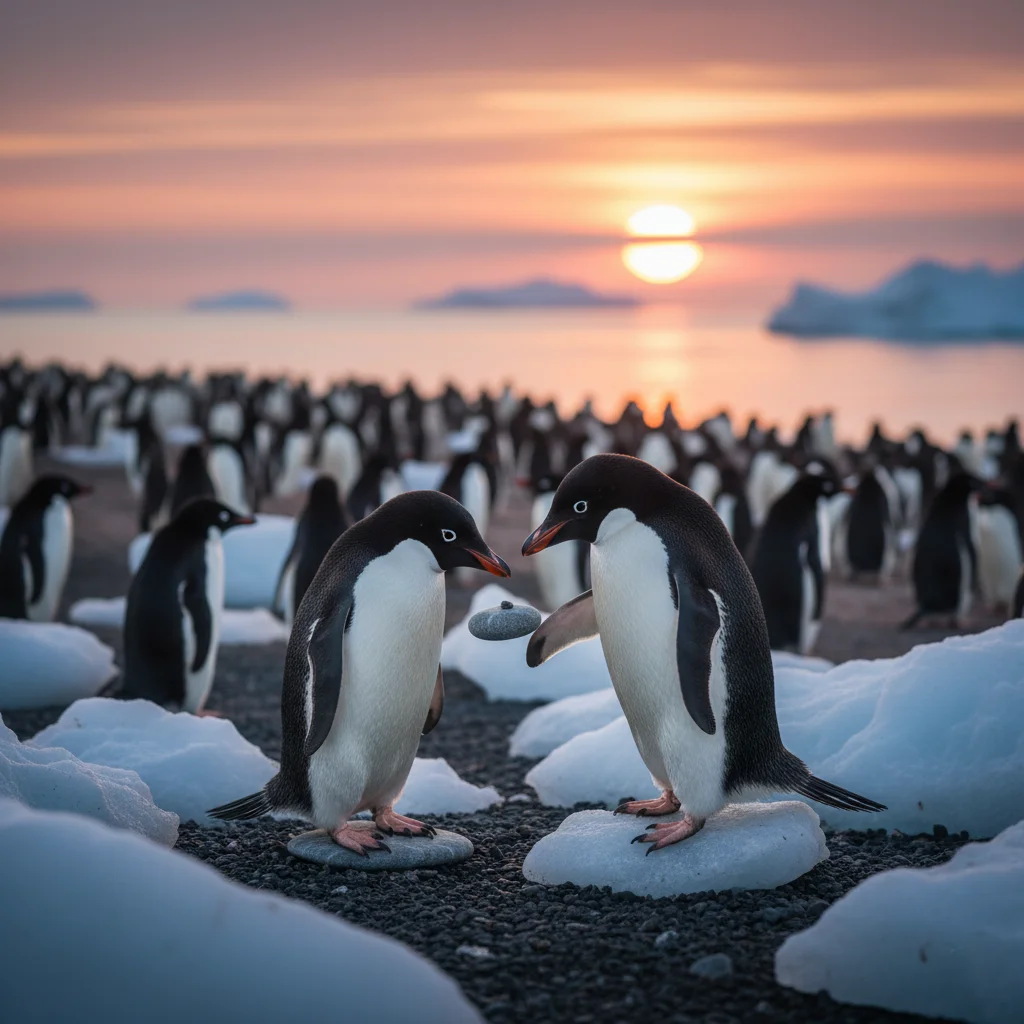 Пингвины и камни: трогательные ритуалы ухаживания, которые тронут до слёз 